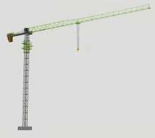 Grue à tour professionnelle 12t de capacité de levage, hauteur maximale 180m, avec moteur et boîte de vitesses, équipement de construction - Product Image 3