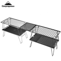 Plaque supérieure en alliage d'aluminium IGT Table pliante Camping Table de fer à repasser pliable Design creux Table de pique-nique amovible