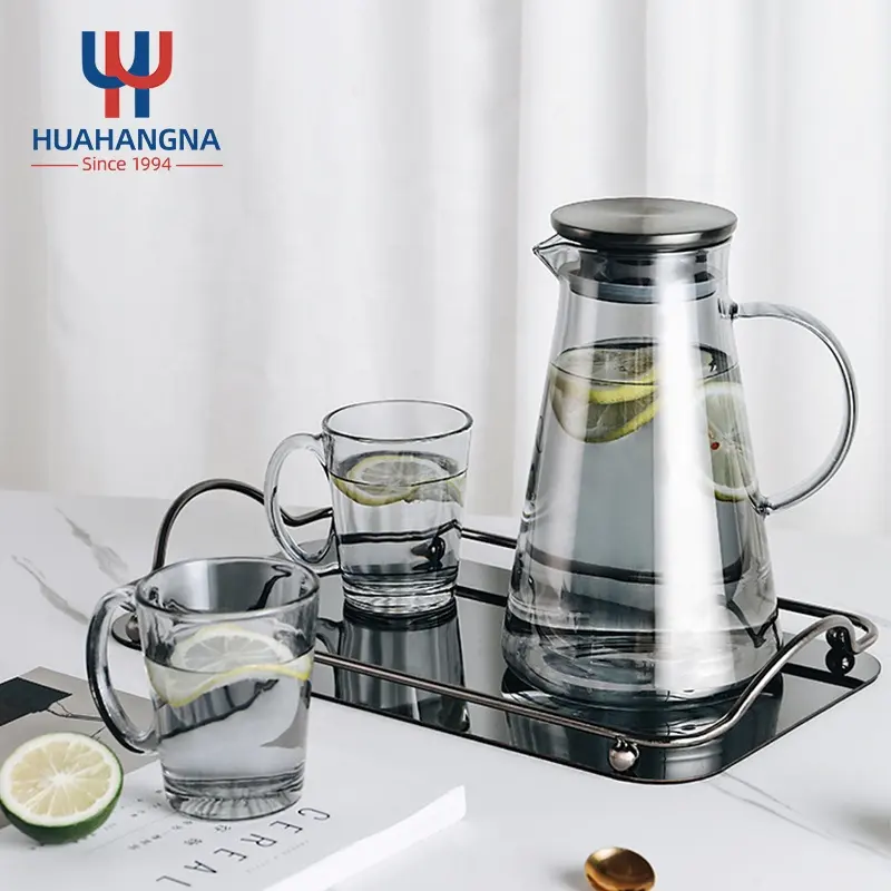 Bình Nước Nóng/Lạnh Tùy Chỉnh 1.8 Lít 60 Ounces Thủy Tinh Borosilicate Cao Carafe/Bình Có Nắp Bằng Thép Không Gỉ