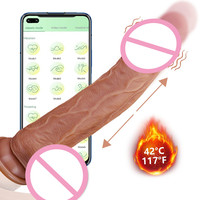 Realistischer Silikon-Dildo mit 10 Modi, Teleskopfunktion, Heizung, Fernbedienung und App-Steuerung, Vibrator Sexspielzeug für Frauen