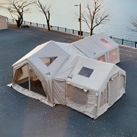 Module de camping pour hébergement de nuit, tente gonflable écologique quatre saisons, grande tente d'événement avec trois chambres et un salon