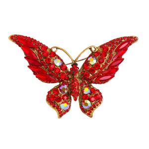 Broche de mariposa de diamante de cristal Chapado en plata <span class=keywords><strong>Vintage</strong></span> para mujer, accesorios de ropa de ramillete de insectos animales de moda de gama alta - Product Image 1