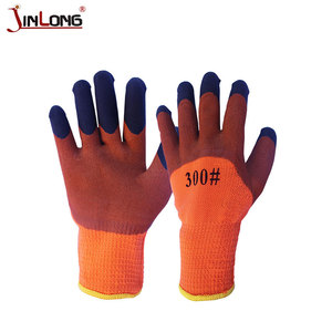 بيع بالجملة قفازات البناء الصناعية + # نايلون اللاتكس المغلفة السلامة الشتاء الدافئ العمل اليد حماية 10 المقياس - Product Image 4