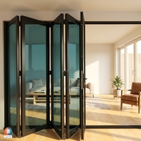 Portes et fenêtres en verre feuilleté insonorisées et étanches, avec cadre en alliage d'aluminium, design pliable, finies pour une utilisation en supermarché et en entrepôt