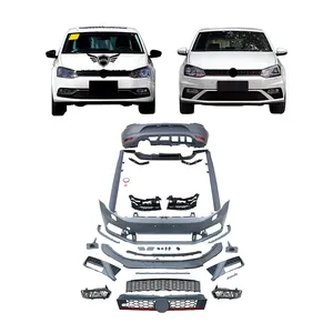 3-дверные автомобильные аксессуары, автомобильные бамперы, головной свет, обвес для Vw Polo 2015, обновление до Mk5 Polo GTI, обвес