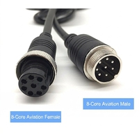 Connecteur d'aviation GX16 8 broches, câble étanche en cuivre, rallonge vidéo extérieure mâle-femelle