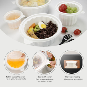 Contenants alimentaires jetables en plastique PP blanc de 67 oz, moulés sous blister, pour micro-ondes, avec couvercles, logo personnalisé, en carton, vente en gros - Product Image 3