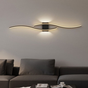 JACKSUN moderna <span class=keywords><strong>lampada</strong></span> <span class=keywords><strong>da</strong></span> <span class=keywords><strong>parete</strong></span> a LED in metallo oro nero a LED <span class=keywords><strong>lampada</strong></span> <span class=keywords><strong>da</strong></span> <span class=keywords><strong>parete</strong></span> regolabile <span class=keywords><strong>con</strong></span> telecomando di lunghezza 39.4 pollici - Product Image 1