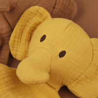Couverture pour bébé en coton mousseline de couleur unie, jouet en peluche, éléphant, poupée douce, couverture de sécurité pour bébé, couverture de sommeil pour nouveau-né