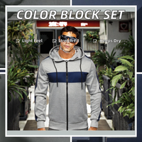 Ensemble complet coupe-vent en polyester léger et respirant avec empiècements contrastants pour homme – Collection Automne