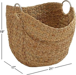 Seagrass Handmade <b>Woven</b> Storage <b>Basket</b> Natural Water Hyacinth Laundry <b>Baskets</b> Rattan Storage <b>Baskets</b> - Product Image 2