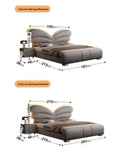 <span class=keywords><strong>Letto</strong></span> King Size Moderno Imbottito con Rivestimento in Vera Pelle Mobili di Lusso per Camera da <span class=keywords><strong>Letto</strong></span> <span class=keywords><strong>Letto</strong></span> Morbido con Contenitore Design Confortevole - Product Image 3