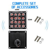 Feu LED carré 12V 24V blanc bleu rouge jaune 16 LED 48W clignotant latéral stroboscopique arrière