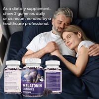 Gummies de mélatonine véganes à marque privée Amaz OEM, complément de sommeil au goût naturel, gummies pour un sommeil rapide pour adultes