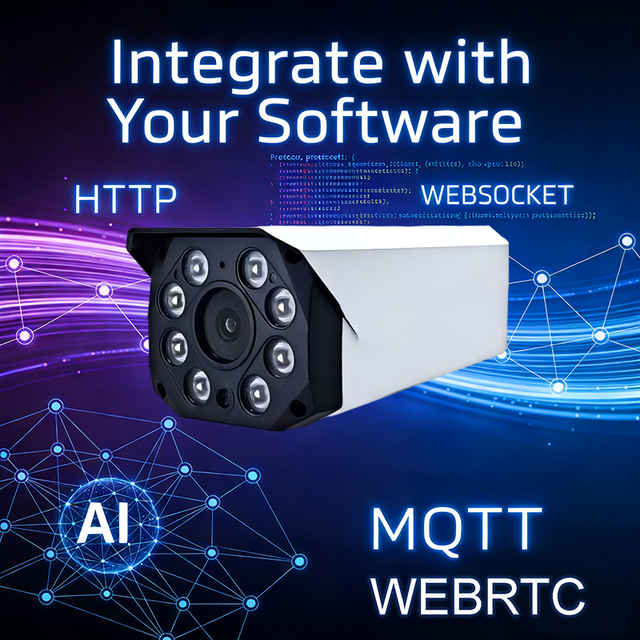 Webrtc Custom 5MP 8MP AI Smart CCTV IP Camera API SDK MQTT OPEN SOURCE RTMP Support Third-Party Server Cloud 1 Year Warranty