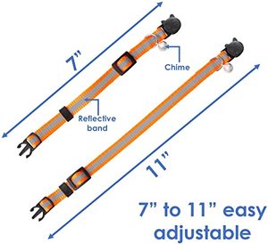 Versión mejorada Collar de gato reflectante con campana Collares sólidos y seguros Gatos lindos Colores mezclados de nailon para collar de gato reflectante - Product Image 3