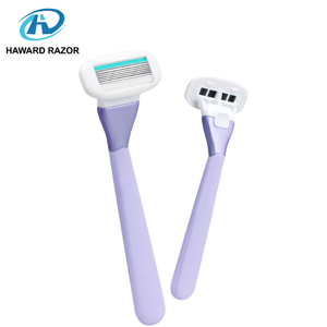 <span class=keywords><strong>Rasoir</strong></span> pour femmes à 6 lames courbes avec bande lubrifiante extra-large |   Poignée ergonomique en métal et silicone, personnalisation multicolore - Product Image 2