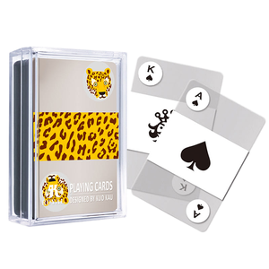 Animal leopardo plástico transparente naipes transparentes cartas de póquer - Product Image 1