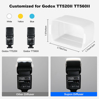 Diffuseur Flash Yiscaxia pour Godox TT520/TT520II/TT560/TT560II Speedlite Blanc Bleu Jaune - Accessoire de Studio Photo