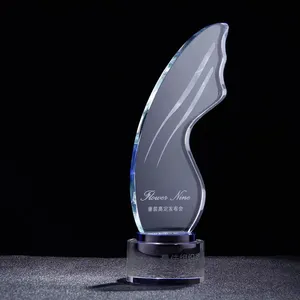 wings shaped angel high-quality crystal emmy award trophy crystal Angel Wings plaque