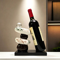 Décoration d'intérieur de luxe léger : Présentoir à vin en céramique, Meuble à vin, Ornement de rangement, Pièces décoratives, Organisateurs en porcelaine pour la maison
