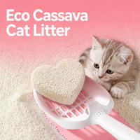 Litière pour chat en cassave écologique, compostable, forte absorption, contrôle des odeurs, faible poussière, agglomération rapide, sans produits chimiques, 10 kg, OEM disponible