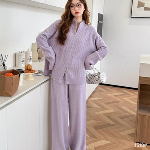 2025 completo completo completo completo completo completo completo da <span class=keywords><strong>donna</strong></span> con cerniera a collo alto <span class=keywords><strong>pantaloni</strong></span> <span class=keywords><strong>larghi</strong></span> a gamba larga alla moda - Product Image 3