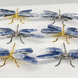 Vente en gros de pierres de guérison en cristal naturel sculpté, libellule en kyanite, libellule en cristal pour la décoration de la maison - Product Image 4