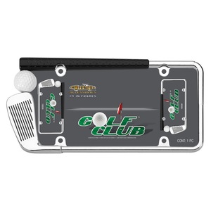 Cadre de plaque d'immatriculation style club de golf chromé avec support de plaque de voiture en métal en forme de balle - Product Image 5