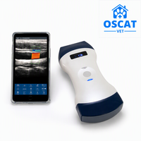 Échographe vétérinaire sans fil OSCAT avec sondes convexes et linéaires 2-en-1, équipement vétérinaire pour animaux de compagnie, affichage sur téléphone/tablette