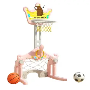 MIGO Bär Tragbare Kinder Mini Kinder Basketball Ziele Hoop Stand Höhen verstellbar Baby Play Indoor Basketball Hoop Outdoor Spielzeug