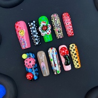Marque privée, 10 pièces, gel pour ongles, vente en gros de luxe, styles français, ongles artificiels en acrylique, autocollants pour fête, ongles à presser
