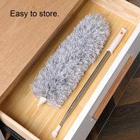 Plumeau à plumes Cleanhome à tête flexible de 100 pouces avec perche télescopique de 245 cm pour plafond, rotatif à 360° et réglable