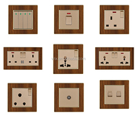 Prise murale électrique VNX 13A avec interrupteur, finition acrylique imitation bois or/argent, 1 ou 2 prises, compatible USB, pour la maison (norme UK)