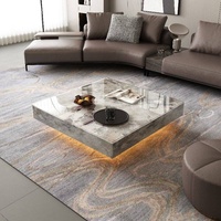 Table basse carrée en verre trempé de style italien moderne, luxe léger, haut de gamme, pour salon, hôtel, appartement, meubles de maison