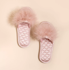 Luxury Fairy-Tale <strong>Slippers</strong> for Women Bride Bridesmaid <strong>Slippers</strong> <strong>with</strong> <strong>Feather</strong> One-Strap Design - Product Image 2