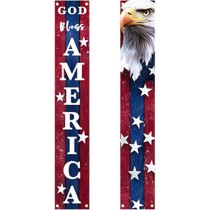 Bannière patriotique <span class=keywords><strong>de</strong></span> <span class=keywords><strong>bienvenue</strong></span> pour porte, décorations du 4 juillet, bannières américaines suspendues, panneaux <span class=keywords><strong>de</strong></span> porche, couplets commémoratifs <span class=keywords><strong>de</strong></span> l'Indépendance - Product Image 4