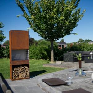 Poêle à bois de luxe en acier Corten, style rustique - Product Image 2