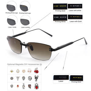 シファースタイリッシュリムレスフレームチタンサングラス女性用高品質デザイナーファッションカスタムロゴオーバルサングラス卸売 - Product Image 4