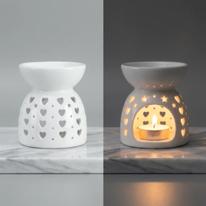 Beyaz seramik aromaterapi balmumu eriyik brülör ile yıldız desen çeşitli aromaterapi Tarts tutucu ev kullanımı uçucu yağ yakıcı - Product Image 2