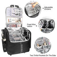 Grande Mallette de Maquillage Relavel pour Coiffeur et Styliste, Sac avec Pochette Détachable pour Outils de Coiffure, Chariot de Rangement Professionnel