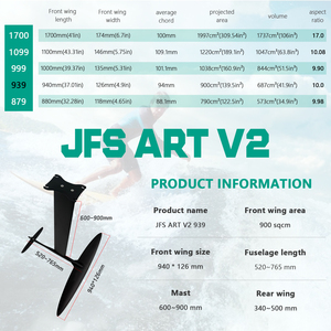 บอร์ดไฮโดรฟอยล์ JFS-Axis Series ART V2 939 Power Carbon ขนาด 900 ตารางเซนติเมตร ปีกหน้า/ปีกหลัง/ลำตัว/เสาอะลูมิเนียม/ฐาน/สกรู JFS ART - Product Image 4