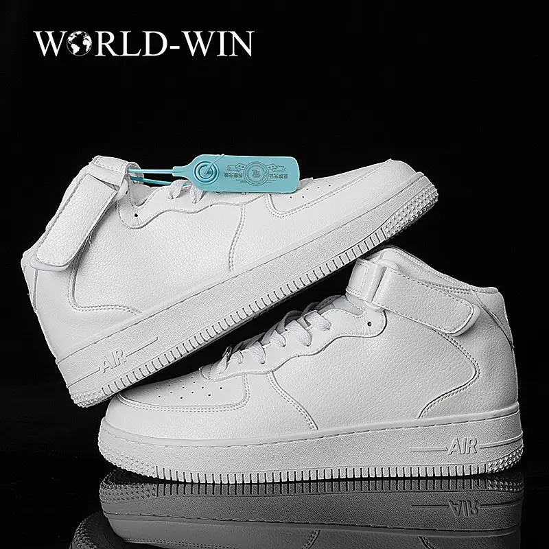 World-Win 2022 New white men's shoes breathable and comfortable fashion high-top casual sports shoes