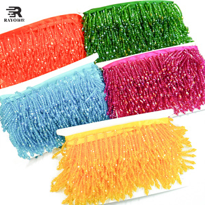 Flecos de cuentas para prendas de vestir 5cm 10cm 15cm, borlas de cuentas para joyería, adornos de costura para vestidos de fantasía, ribetes de pedrería para el cuerpo - Product Image 3