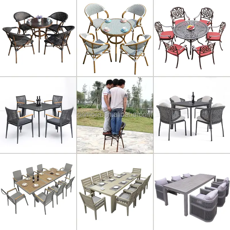 runder gastronomie-terrassentisch restoratione hardwar esszimmer-set outdoor stuhl metall outdoor freizeitmöbel edelstahl