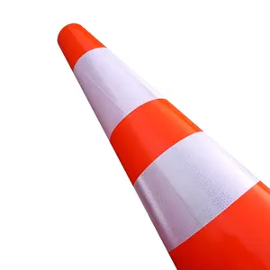 Cone de aviso de segurança de estrada, 70cm pvc plástico tráfego, cone reflexivo de emergência