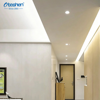 Plafonnier encastré LED COB 9W 3CCT avec boîtier en aluminium, spot de plafond, luminaire commercial pour la maison, l'hôtel, le bureau