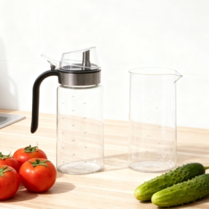 Bottiglia per Olio da Cucina Personalizzata, Dispenser <span class=keywords><strong>Antigoccia</strong></span> con Misurino in Vetro per Olio d'Oliva - Product Image 2