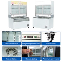 Présentoir pour glaces et aliments surgelés Porte en verre Demi-réfrigérateur surgelé Réfrigérateur et congélateur combinés