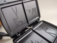 Machine à sandwich 3-en-1 à plaques interchangeables et personnalisables avec logo, certifiée CE GS RoHS LFGB ETL, pour 2 tranches – Vente en gros